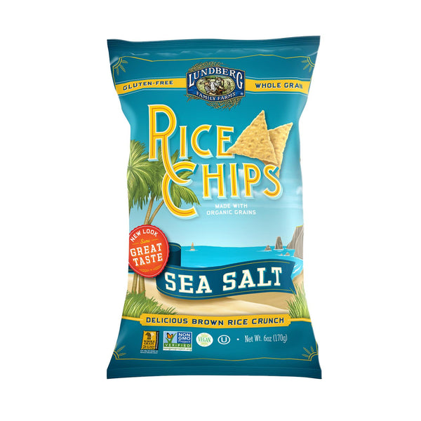 Lundberg Family Farms Sea Salt Rice Chips - Case Of 12 - 6 Oz.