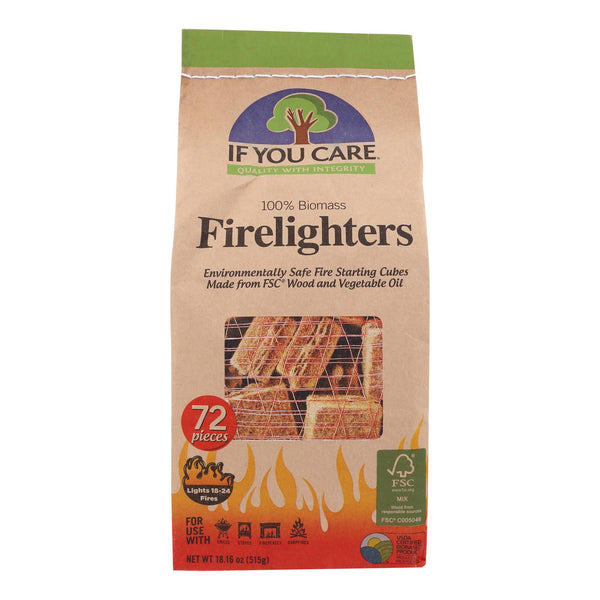 If You Care Wood Starting Cubes - Firelighters - Case Of 12 - 72 Count