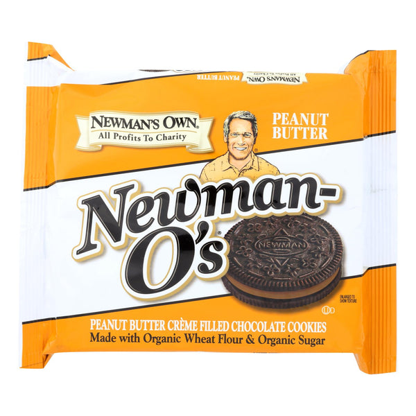 Newman's Own Organics Creme Filled Chocolate Cookies - Peanut Butter - Case Of 6