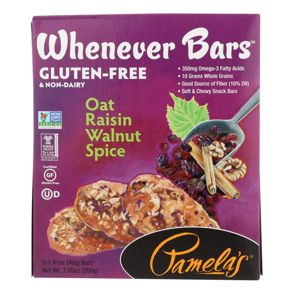 Pamela's Products - Oat Spice Whenever Bars - Raisin Walnut - Case Of 6, 1.41 Oz
