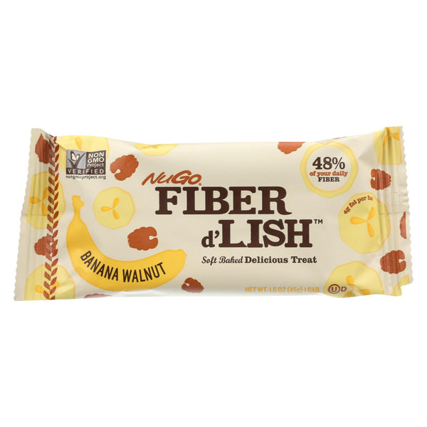 Nugo Nutrition Bar - Fiber Dlish - Banana Walnut - 1.6 Oz Bars - Case Of 16