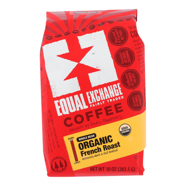 Equal Exchange Organic Whole Bean Coffee - French Roast - Case Of 6 - 10 Oz.