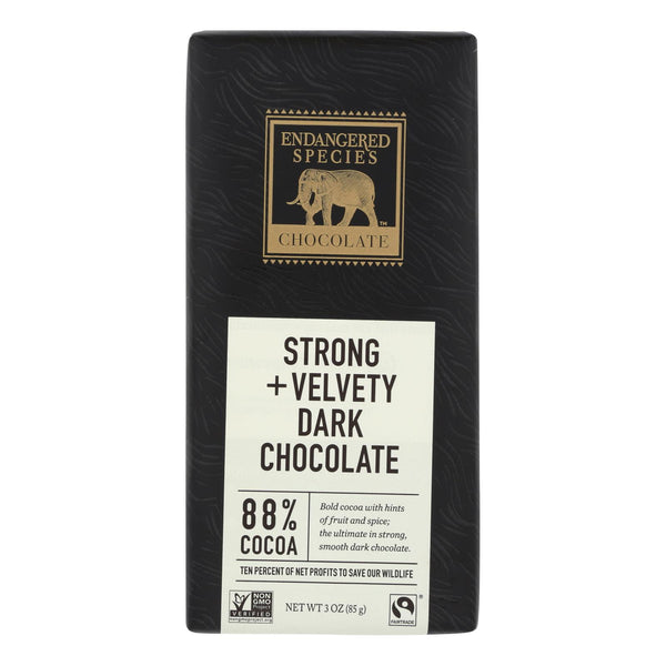 Endangered Species Natural Chocolate Bars - Dark Chocolate - 88% Cocoa - 3 Oz