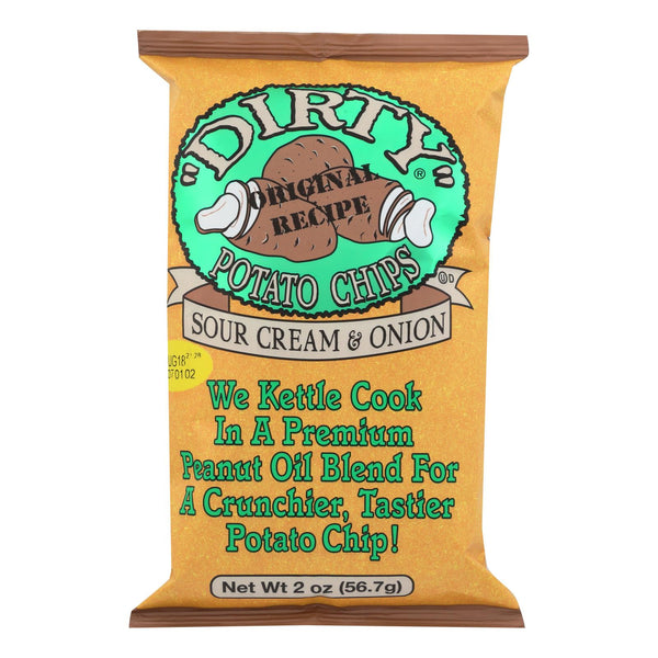 Dirty Chips - Potato Chips - Sour Cream And Onion - Case Of 25 - 2 Oz.