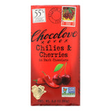 Chocolove Xoxox - Premium Chocolate Bar - Dark Chocolate - Chilies And Cherries