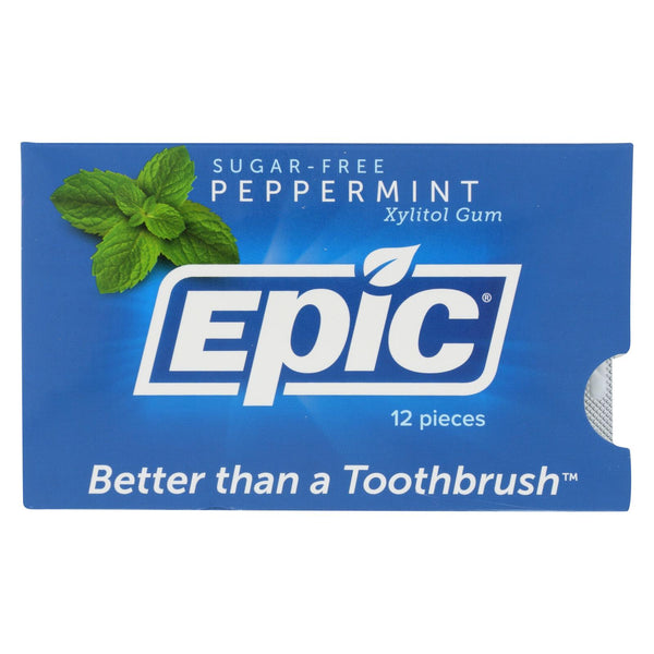 Epic Dental - Xylitol Gum - Peppermint - Case Of 12 - 12 Pack
