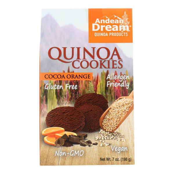 Andean Dream Gluten Free Quinoa Cookies Cocoa Orange - Case Of 6 - 7 Oz.