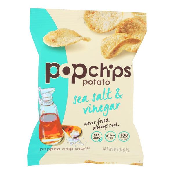 Popchips Potato Chip - Sea Salt And Vinegar - Case Of 24 - 0.8 Oz.