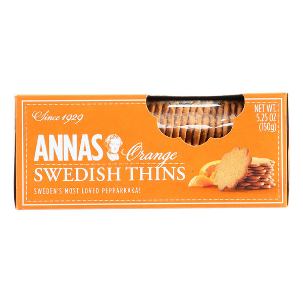 Annas Pepparkakor - Original - Orange Thins - 5.25 Oz - Case Of 12