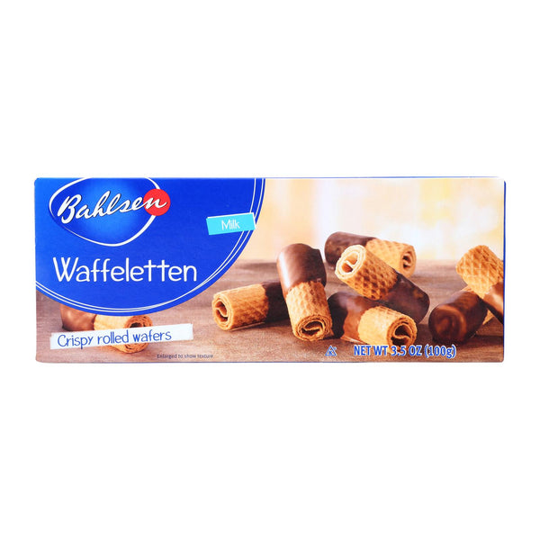 Bahlsen Waffeletten Milk Chocolate Cookies - Case Of 12 - 3.5 Oz.