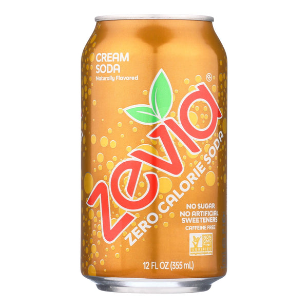 Zevia Soda - Zero Calorie - Cream Soda - Can - 6-12 Oz - Case Of 4