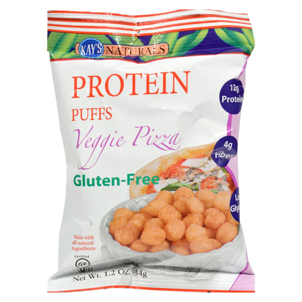 Kay's Naturals Protein Puffs - Veggie Pizza - Case Of 6 - 1.2 Oz