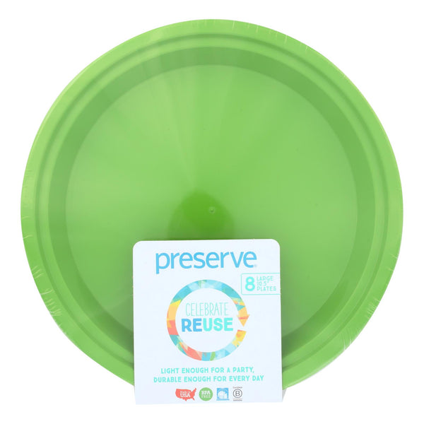 Preserve On The Go Large Reusable Plates - Apple Green - 8 Pack - 10.5 In