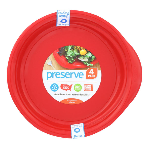 Preserve Everyday Plates - Pepper Red - 4 Pack - 9.5 In