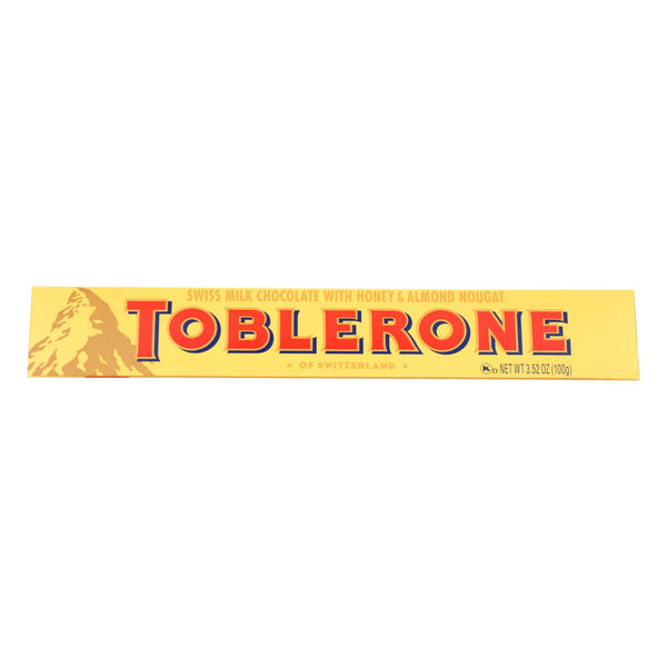 Toblerone Chocolate Bar - Swiss Milk Chocolate - Honey & Almond Nougat - 3.52 Oz