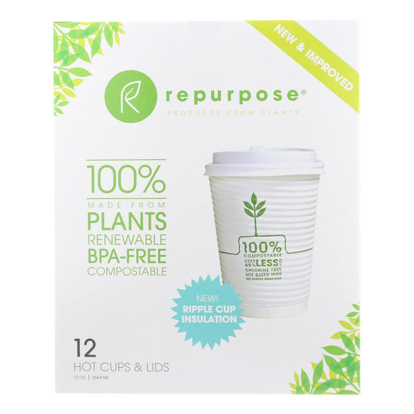 Repurpose Insulated Hot Cups Lids - Case Of 12 - 12 Count