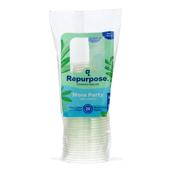 Repurpose Clear Compostable Cups - Case Of 12 - 20 Count
