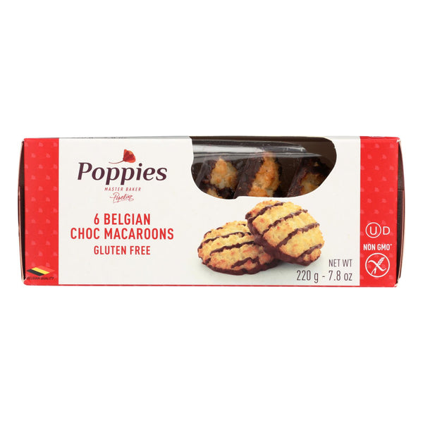 Poppies Macaroons - Coconut Chocolate Drizzled - Case Of 12 - 7.8 Oz.