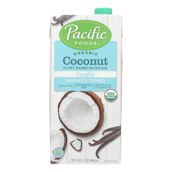 Pacific Natural Foods Coconut Vanilla - Unsweetened - Case Of 12 - 32 Fl Oz.