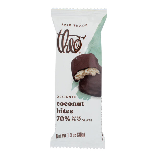 Theo Chocolate Coconut Bites - Dark Chocolate Classic Coconut - Case Of 12