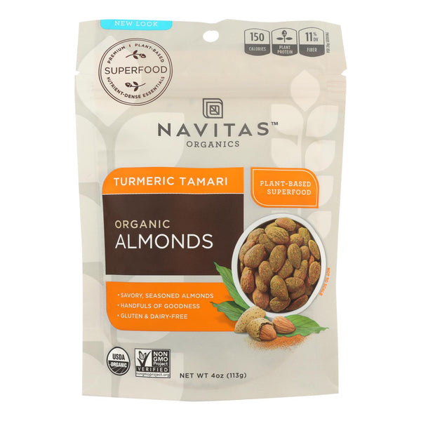 Navitas Naturals Almonds - Organic - Superfood Plus - Turmeric Tamari - 4 Oz