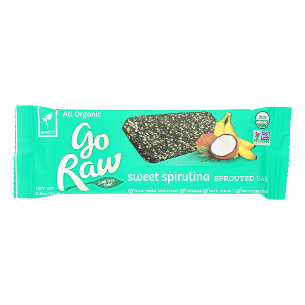 Go Raw - Organic Sprouted Bar - Sweet Spirulina - Case Of 10 - 0.493 Oz.