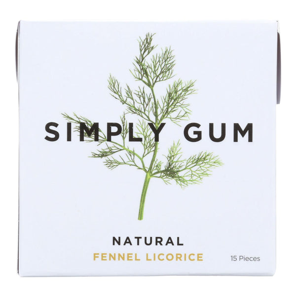 Simply Gum All Natural Gum - Fennel Licorice - Case Of 12 - 15 Count
