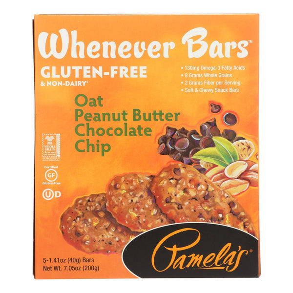 Pamela's Products - Whenever Bars Chocolate Chip - Peanut Oat Butter - Case Of 6