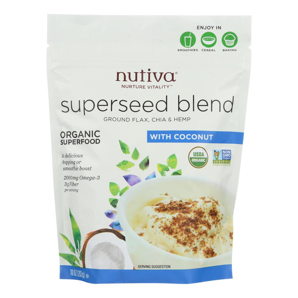 Nutiva Organic Superseed Blend - Coconut - Case Of 6 - 10 Oz.