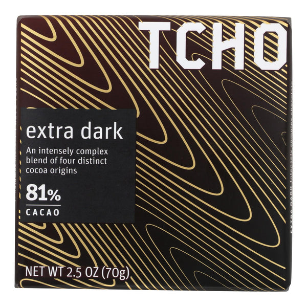 Tcho Chocolate Dark Chocolate Bar - Extra Dark 81 Percent Cacao - Case Of 12