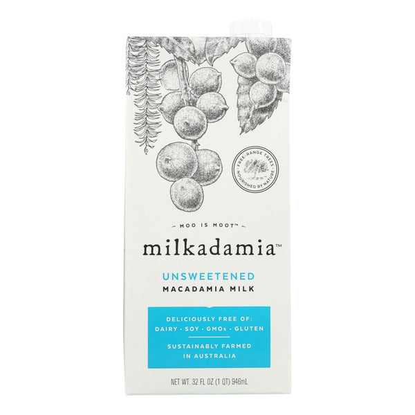 Milkadamia Milk - Unsweetened - Case Of 6 - 32 Fl Oz.