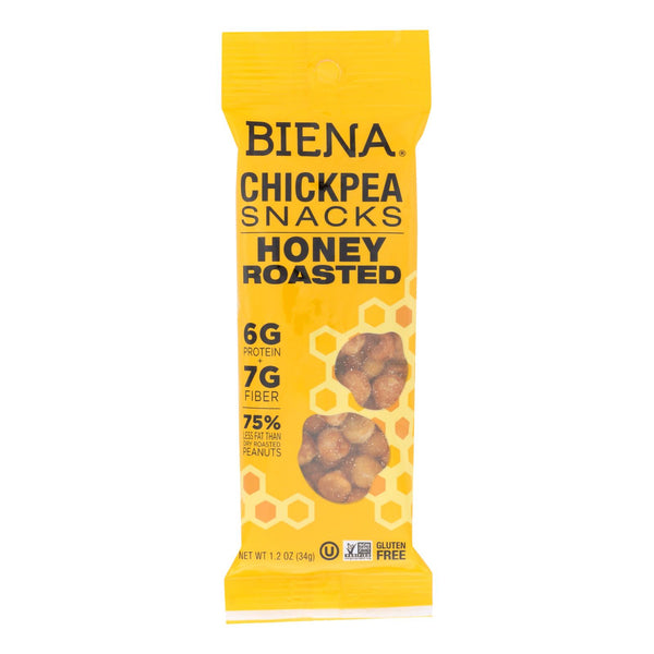 Biena Chickpea Snacks - Honey Roasted - Case Of 10 - 1.2 Oz.
