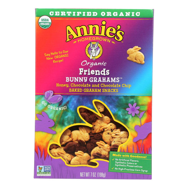 Annie's Homegrown Bunny Grahams Honey Chocolate And Chocolate Chip - Case Of 12