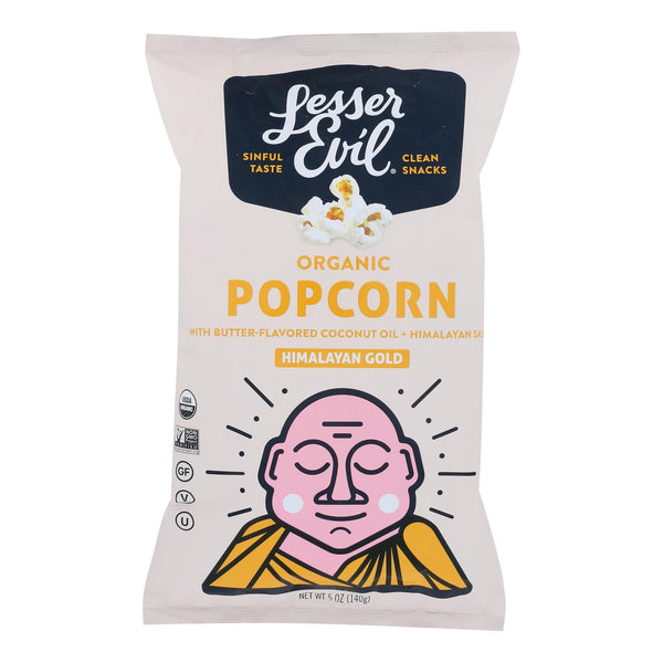 Lesser Evil Organic Buddha Bowl Popcorn - Himalayan Gold - Case Of 12 - 5 Oz