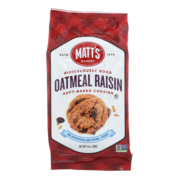 Matt's Bakery Oatmeal Raisin Soft-baked Cookies  - Case Of 6 - 14 Oz