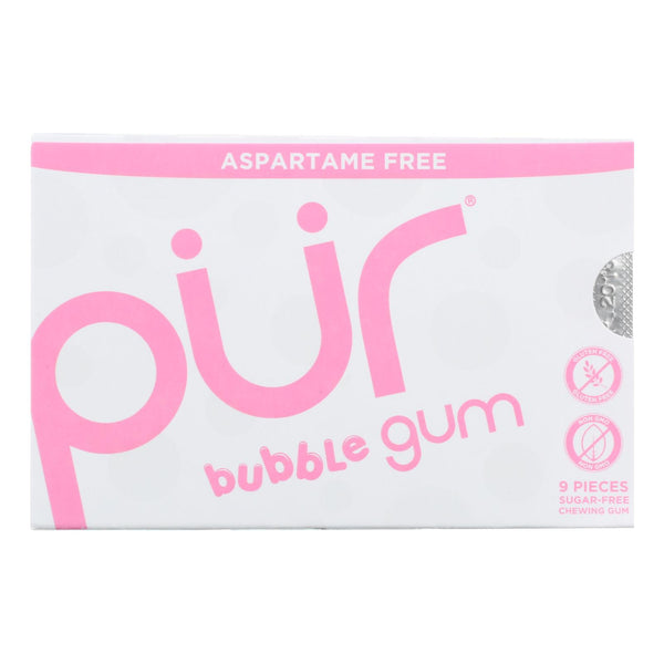 Pur Gum Bubble Gum - Sugar Free - Case Of 12 - 9 Count