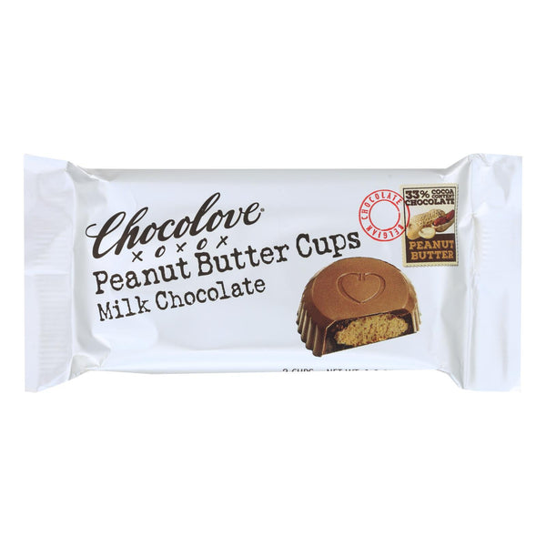 Chocolove Xoxox - Cup - Peanut Butter - Milk Chocolate - Case Of 12 - 1.2 Oz