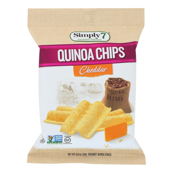 Simply7 Quinoa Chips - Cheddar - Case Of 24 - 0.8 Oz.
