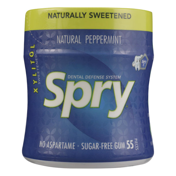 Spry Xylitol Gum - Stronger Longer Peppermint - Case Of 6 - 55 Count