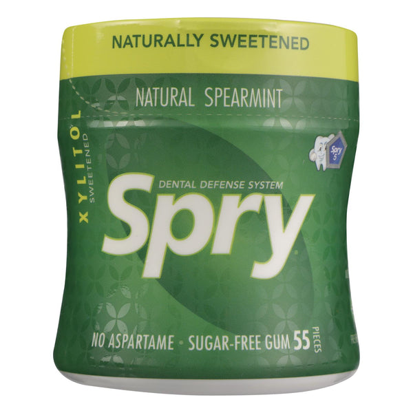 Spry Xylitol Gum - Stronger Longer Spearmint - Case Of 6 - 55 Count