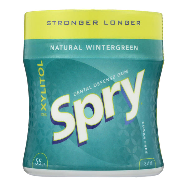 Spry Xylitol Gum - Stronger Longer Wintergreen - Case Of 6 - 55 Count