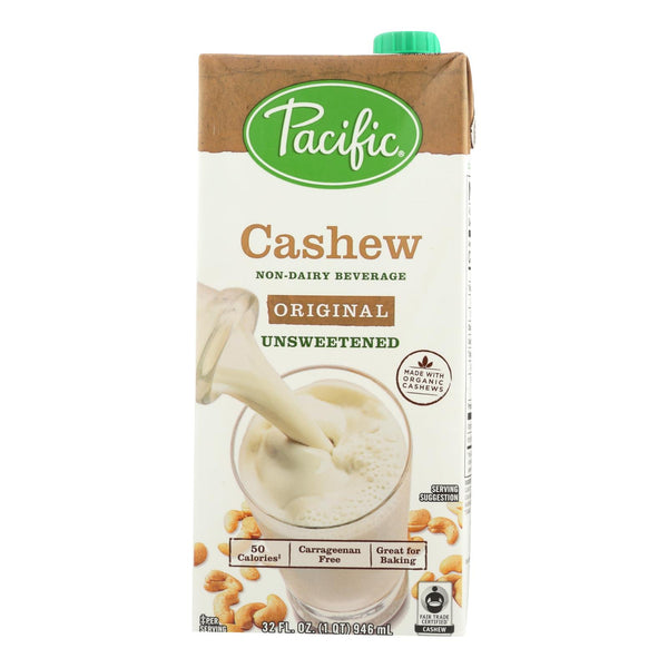 Pacific Natural Foods Cashew Beverage - Organic - Unsweetened- Case Of 6
