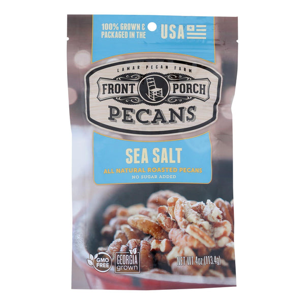 Front Porch Pecans - All Natural Roasted Pecans - Sea Salt - Case Of 6 - 4 Oz.