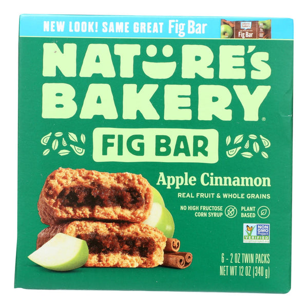 Nature's Bakery Stone Ground Whole Wheat Fig Bar - Apple Cinnamon - Case Of 6