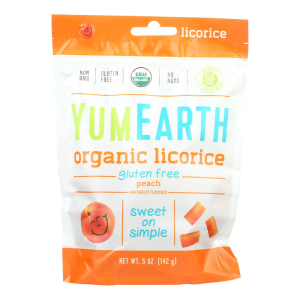 Yumearth Organics Soft Eating - Peach Licorice - Case Of 12 - 5 Oz.