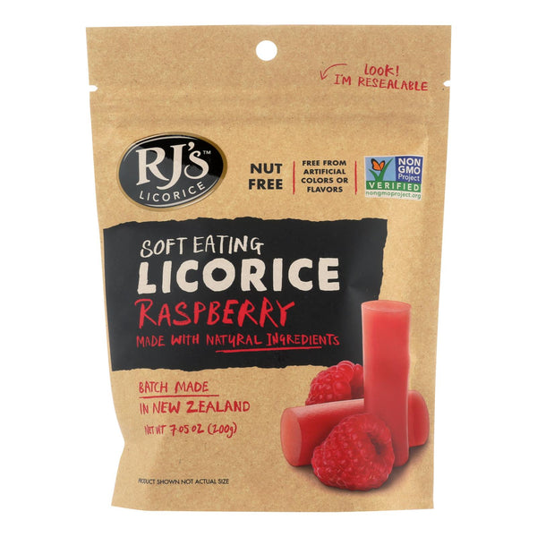 Rj's Licorice Soft Eating Licorice - Raspberry - Case Of 8 - 7.05 Oz