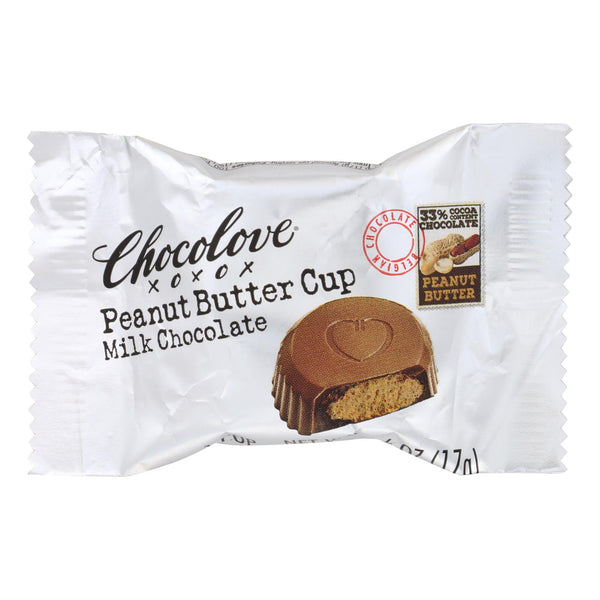 Chocolove Xoxox - Cup - Peanut Butter - Milk Chocolate - Case Of 50 - .6 Oz