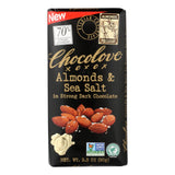 Chocolove Xoxox - Bar - Almond - Sea Salt - 70% Dark Chocolate - Case Of 12