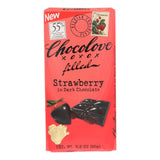 Chocolove Xoxox - Bar - Strawberry Creme - Dark Chocolate - Case Of 10 - 3.2 Oz