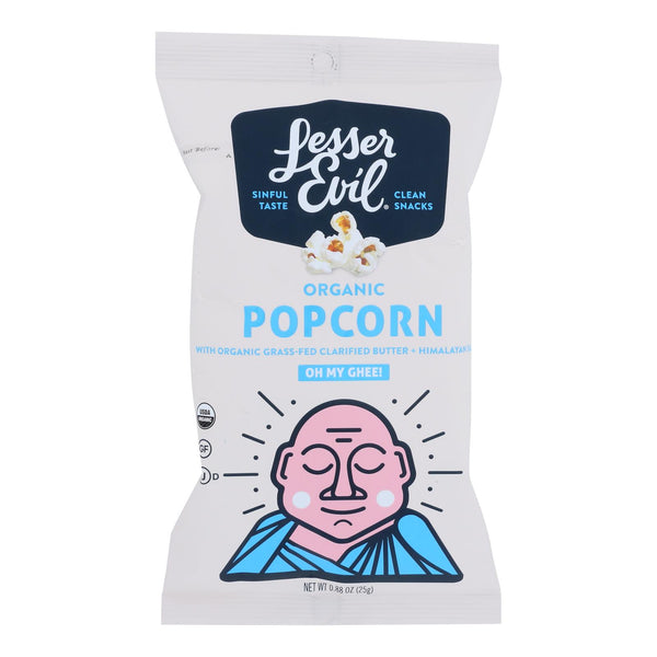 Lesser Evil Popcorn - Organic Popcorn - Case Of 18 - .88 Oz.